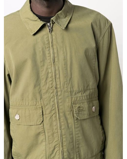 Woolrich Green Zip-Up Bomber Jacket for men