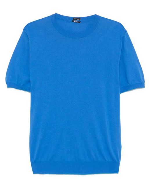 メンズ Kiton ファインニット Tシャツ Blue