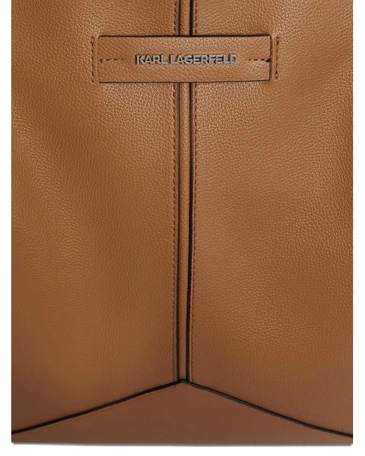 Karl Lagerfeld Brown Cabas K/Pierced Médium