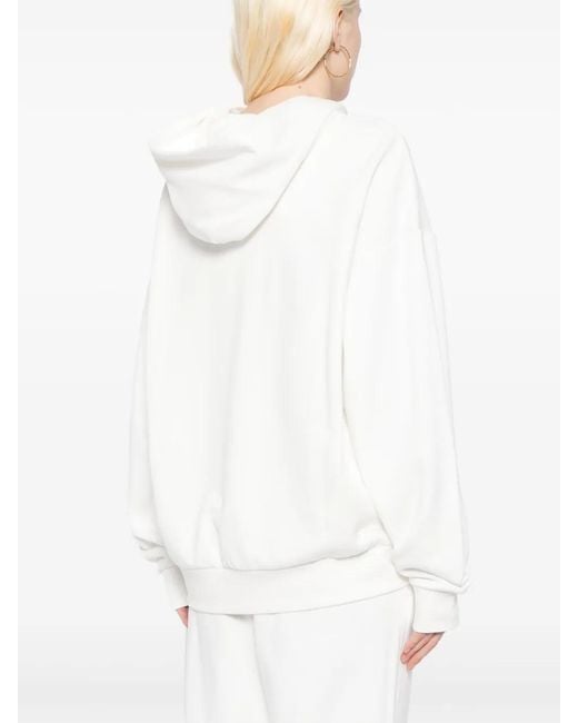 PANGAIA White Logo-Print Cotton Hoodie