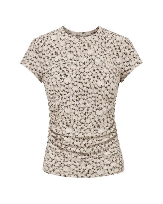 Isabel Marant White Maelie Bead-Print Ruched T-Shirt