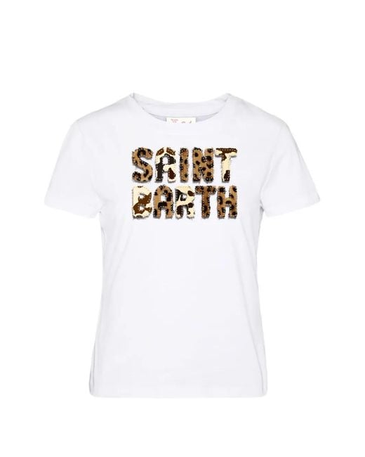 Mc2 Saint Barth White Logo-Patch T-Shirt