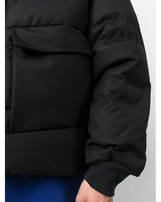 Y-3 Hooded Puffer Down Jacket in Black for Men | Lyst