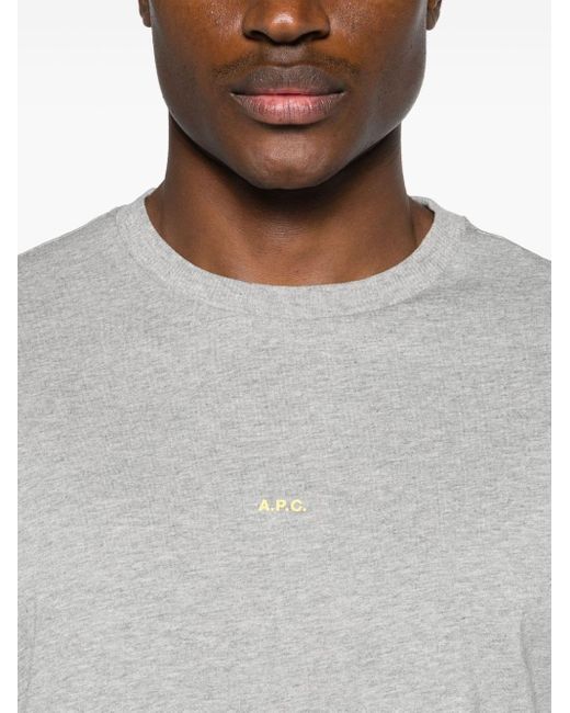 T-shirt en coton à logo imprimé A.P.C. pour homme en coloris Gray
