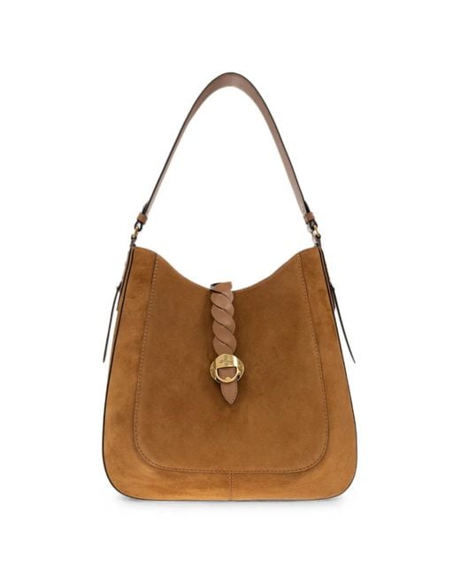 Isabel Marant Brown Altay Braided-Detail Shoulder Bag