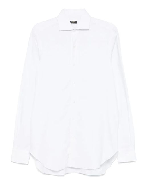 Barba Napoli White Cutaway-Collar Shirt for men