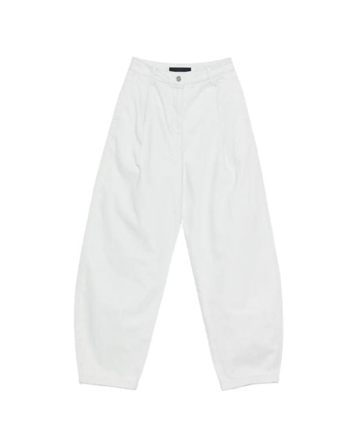 Juun.J White Button Pleated Jeans