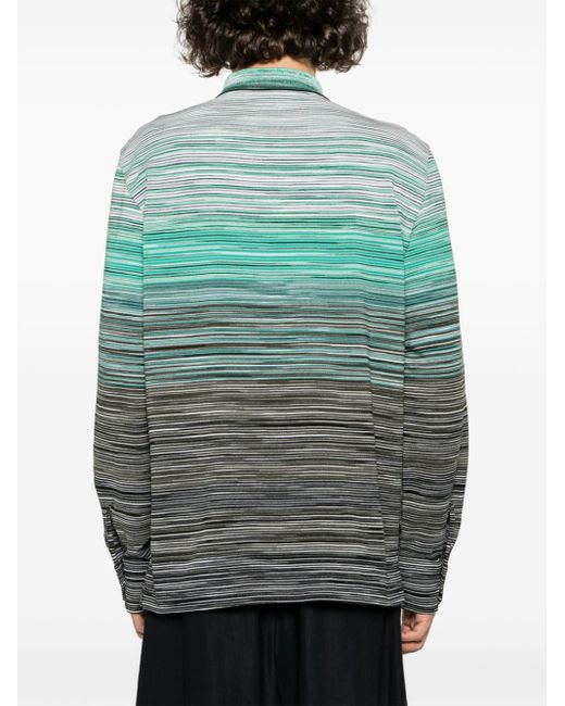 Missoni Green Space Dyed Cotton Polo Shirt for men