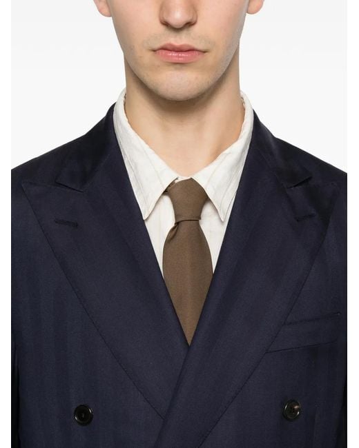 Corneliani Blue Double-Breasted Jacket for men