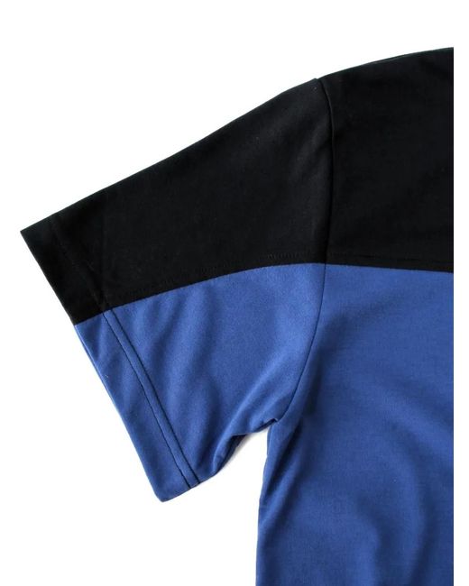 Comme des Garçons Blue Colour Block Polo Shirt for men
