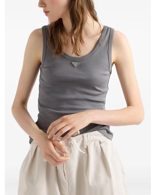 Top De Canalé Prada de color Gray