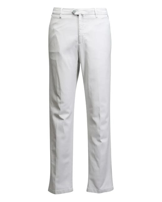 Kiton Gray Straight-Leg Trousers for men
