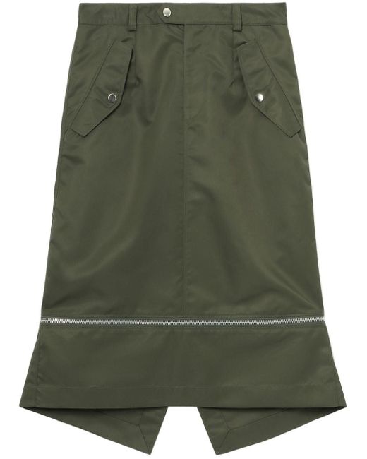 VAQUERA Green Asymmetric Midi Skirt
