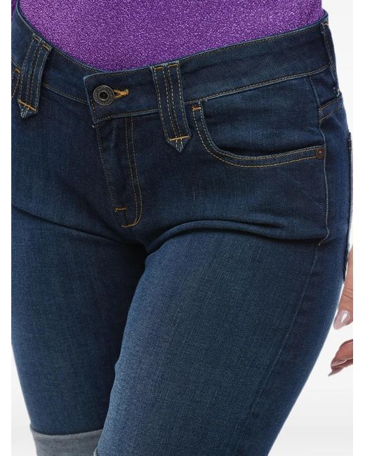 Woolrich Blue Contrast-Stitch Denim Shorts