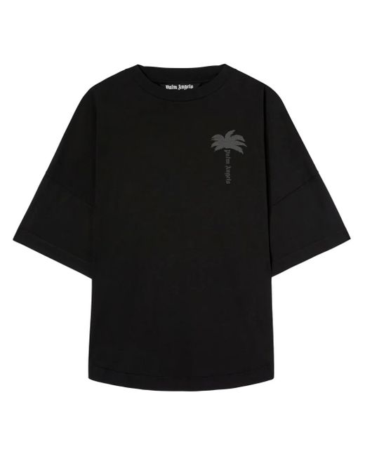 Palm Angels Black Cotton T-Shirt for men