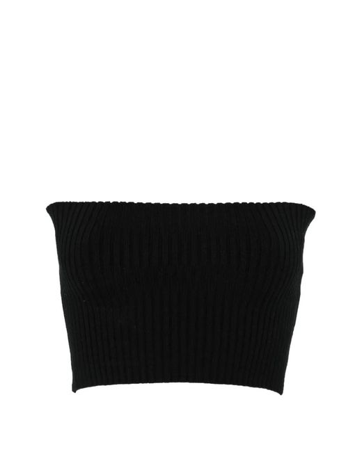 Chloé Black Ribbed-Knit Bandeau Top
