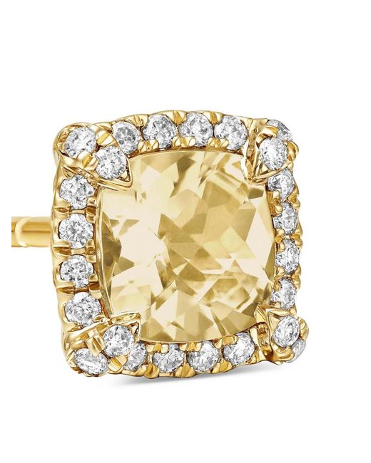 David Yurman Metallic 18Kt Petite Chatelaine Citrine And Diamond Stud Earrings (5Mm)
