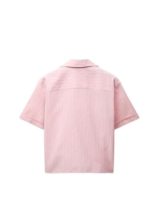 Versace Pink Jacquard Cotton-Silk Shirt