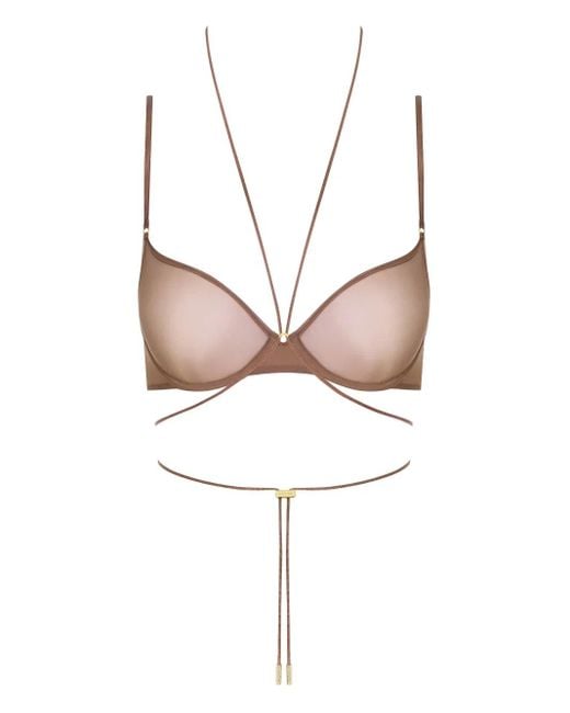 Maison Close Brown Balconette Cross-Back Bra