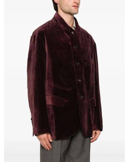 Ziggy Chen Purple Cotton Blazer for men