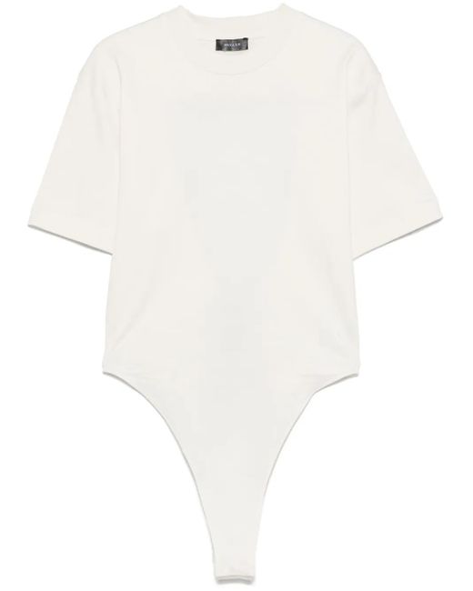 Mugler White Corset Open-Back Bodysuit