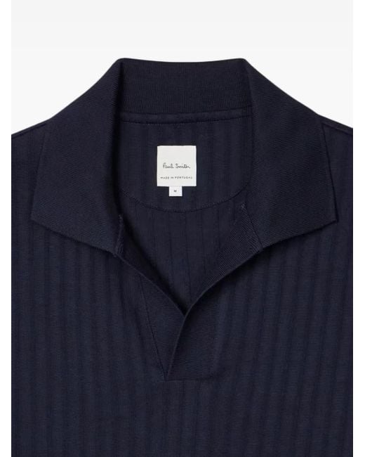 Paul Smith Geribbeld Katoenen T-Shirt in het Blue voor heren