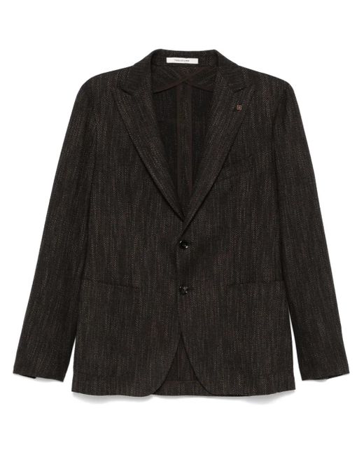 Tagliatore Black Interwoven Blazer for men