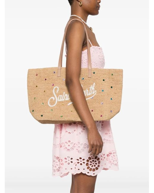 Mc2 Saint Barth Natural Raffia City Tote Bag
