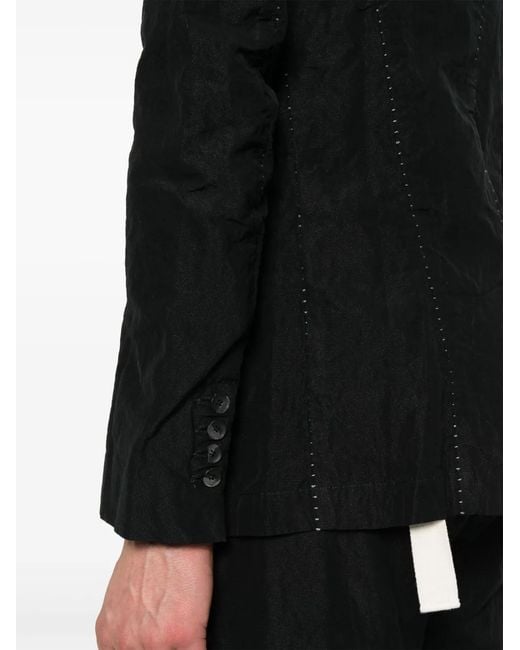 Masnada Black Contrast-Stitching Single-Breasted Blazer for men