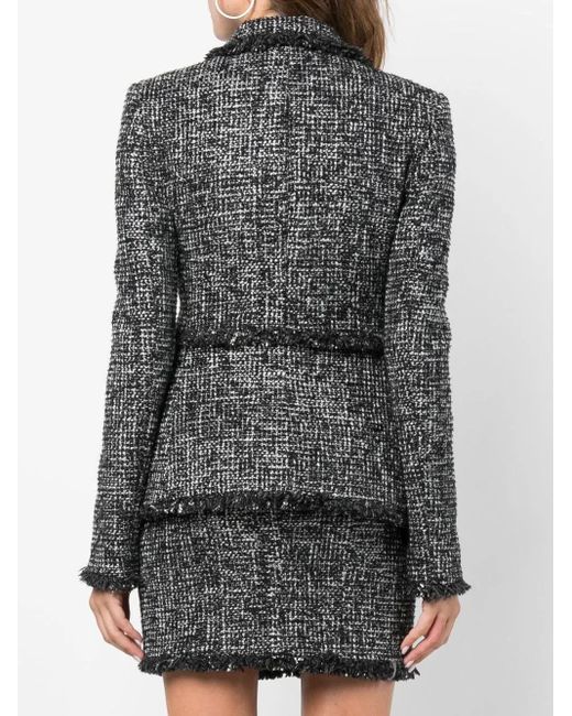 Blazer De Tweed Con Cinturón Philipp Plein de color Black