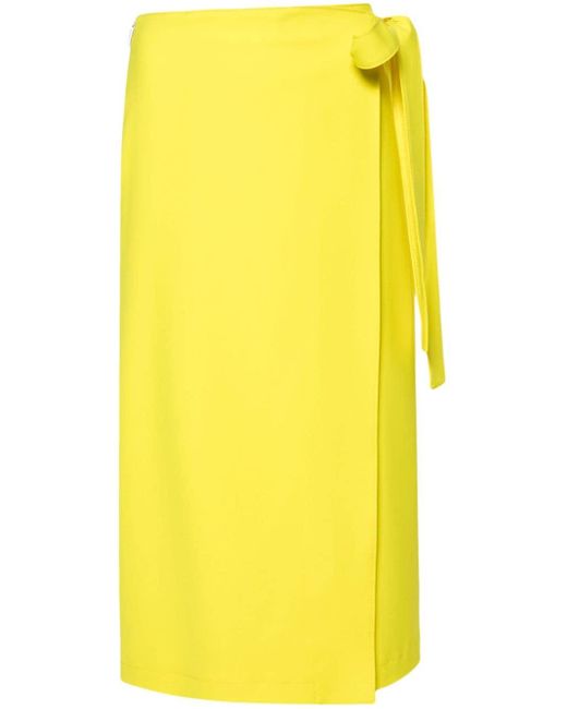 Falda midi cruzada MSGM de color Yellow