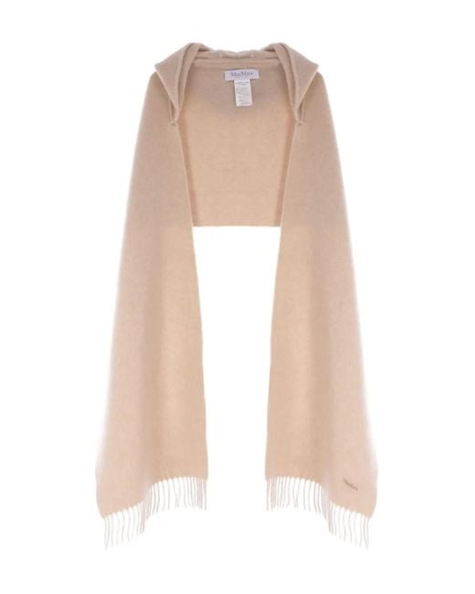 Max Mara フーデッド フリンジ スカーフ Natural