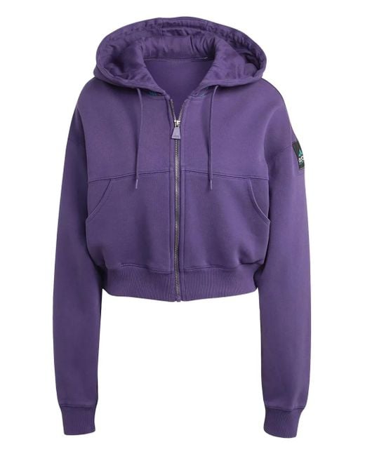 Adidas Purple Eqt Zip-Up Hoodie
