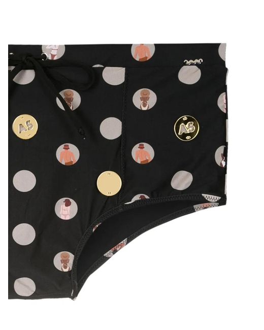 Amir Slama Black Graphic-Print Swim Shorts for men