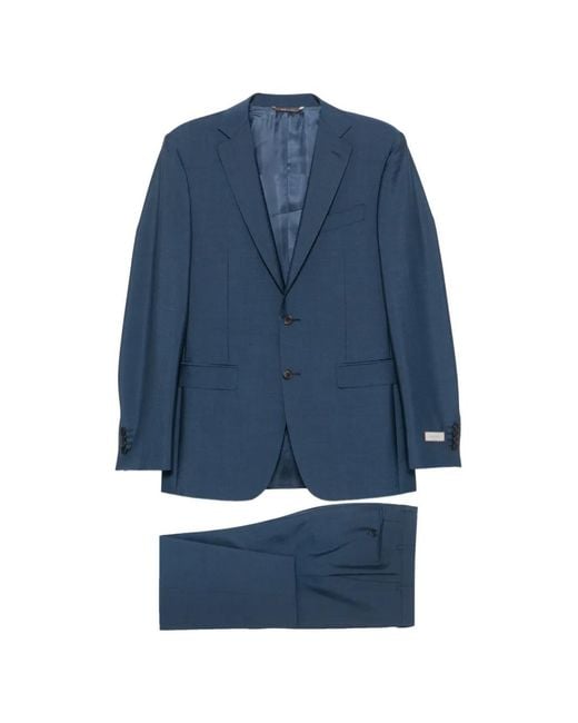 Canali Blue Costume À Simple Boutonnage for men