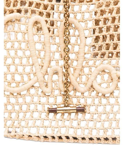 Chloé Natural Iconic Rafia Tote Bag
