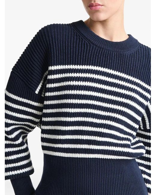 Altuzarra Blue Stripe-Pattern Crew-Neck Sweater