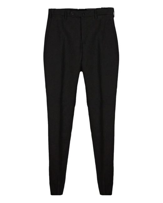 Incotex Black Pleated Tailored Trousers for men