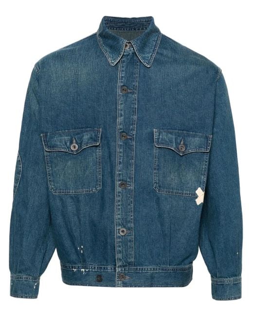 メンズ Maison Margiela ダメージ デニムジャケット Blue