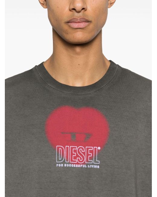 DIESEL Gray T-buxt-n4 Cotton T-shirt for men