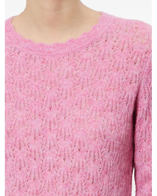 Isabel Marant Pink Obeline Openwork Knit Sweater