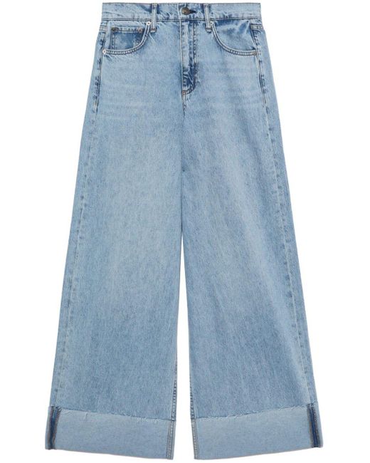 Rag & Bone Blue Sofie High-rise Wide-leg Jeans