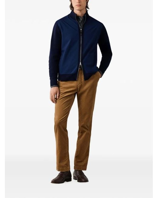 Hackett Blue Hybrid Zip-Up Jacket for men