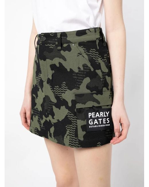 PEARLY GATES カモフラージュ カーゴミニスカート Green