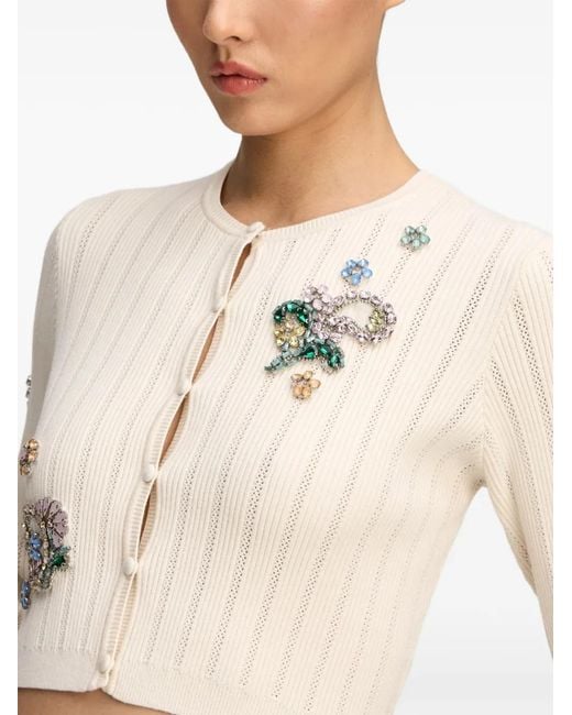Cinq À Sept White Allison Ribbed Cardigan