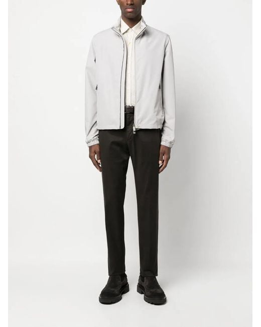 Canali White Plain Button-Down Shirt for men