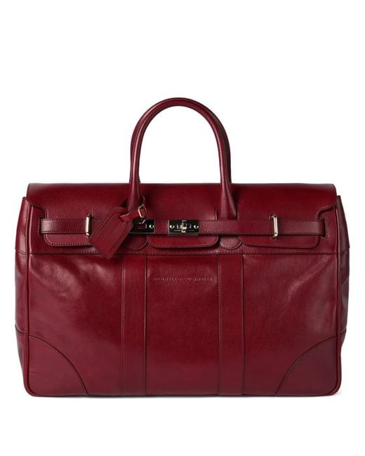 Brunello Cucinelli Red Burnished Leather Country Bag for men