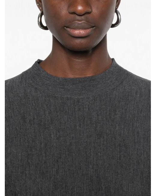 ELEH Black Gerippter Strickpullover