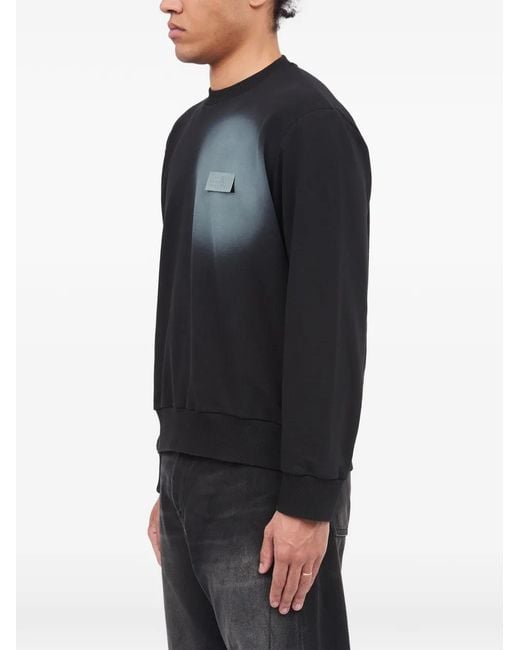 MM6 by Maison Margiela Black Logo-Patch Spray-Effect Sweatshirt for men