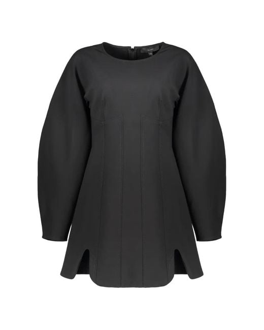 Ellery Black Robe Courte À Manches Volumineuses Et Détail À La Couture